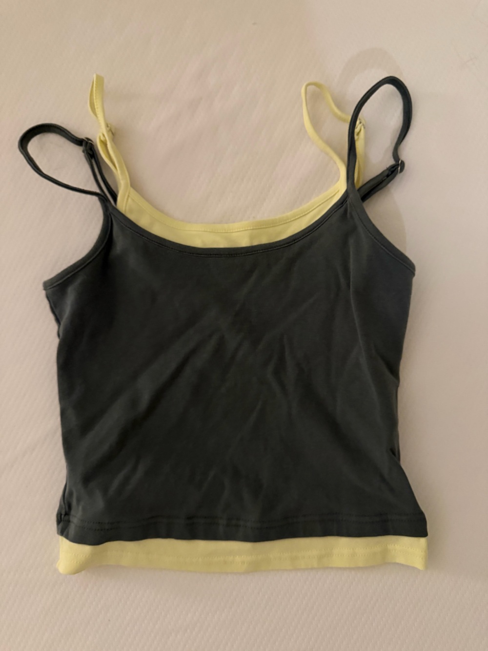 Edikted Olive Double-Strap Camisole with Yellow Trim - Picture 2 of 3
